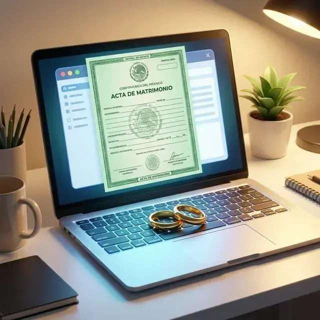 Imagen representativa de Acta de Matrimonio en Línea PDF 2026: Costos y Pasos